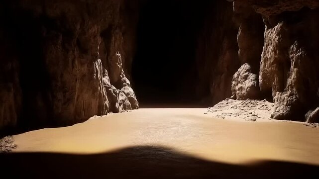 Mysterious Light Inside Rock Cave Formation Exploration, A Journey into The Unknow