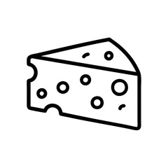 Cheese wedge icon illustration for dairy products and culinary concepts