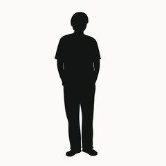 Silhouette of a Person Standing with Hands in Pockets