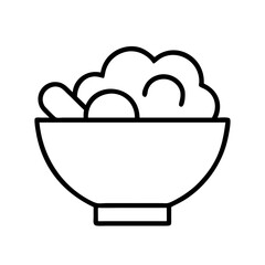 Salad bowl icon illustration filled with fresh ingredients for healthy meal concepts