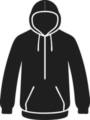 Unisex hoodie silhouette classic casual wear with front pocket and drawstring hood