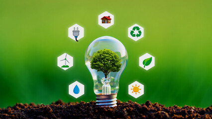 Eco friendly renewable energy concept illustrating green living sustainability and environmental conservation