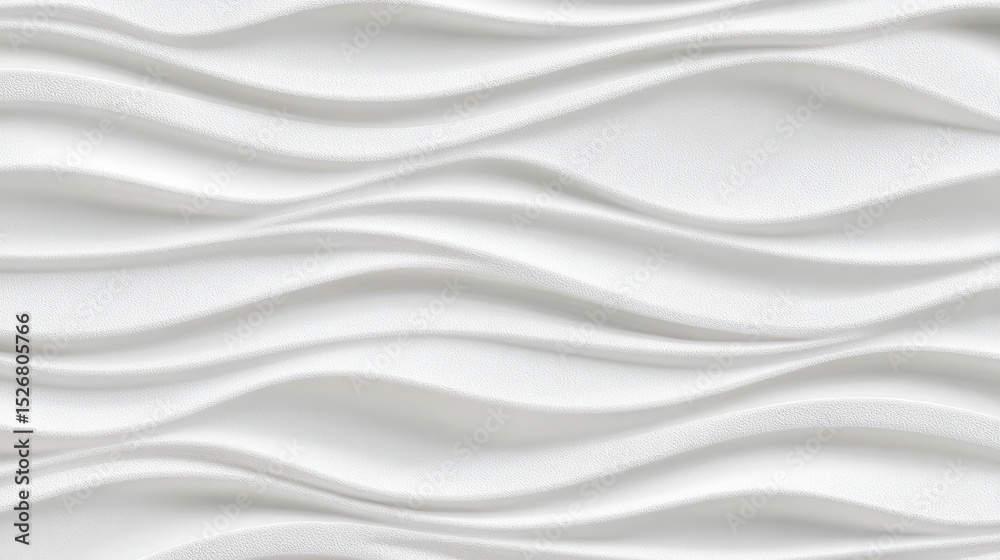Poster white textured surface displaying soft wavy lines, creating peaceful atmosphere and elegant backdrop