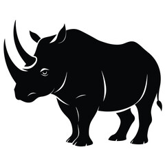 Powerful rhino silhouette african wildlife animal