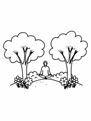 Serene Meditation Person Meditating in Peaceful Nature Setting