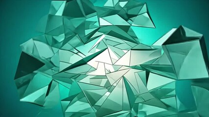 Abstract Teal Crystal Shatter: A mesmerizing digital art piece showcasing a fragmented teal crystal structure, exhibiting intricate geometric shapes and luminous effects. - Powered by Adobe