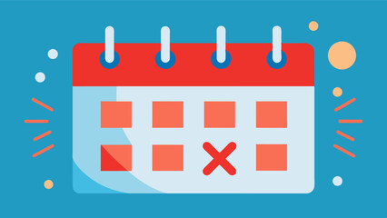 Struggling to Keep Up A cluttered calendar with overlapping appointments and missed deadlines reflects the difficulty in keeping track of time and responsibilities that can occur. Vector illustration