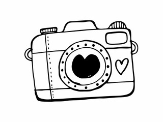 Adorable Hand-Drawn Camera Illustration Perfect for Photography Blogs, Scrapbooking, and More