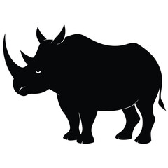 Powerful rhino silhouette african wildlife animal