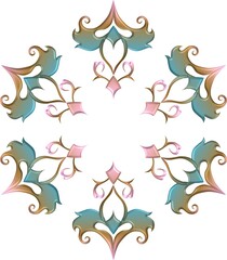 Obraz premium colorful floral design like star with pink and blue shade