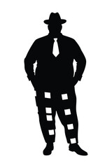 silhouette of full man dressed in a stylish