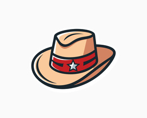 Vintage Cowboy Hat Patch Design – Western Icon Vector
Wild West Cowboy Hat Vintage Logo in Flat Line Style