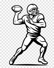 A football player is throwing a football