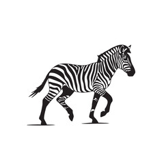 Striped Zebra in Motion A Captivating Black and White Illustration
