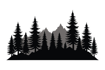 Obraz premium A pine forest vector art illustration