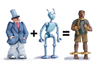 metaphor for worker exploitation with artificial intelligence where there are no social protection policies