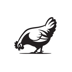 Elegant Hen Illustration Farm Animal Vector Graphic Design