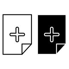 Add Document Icon, New Document, Vector Illustration, Symbol, Design Logo Template Pictogram, for UI or UX Isolated on White for Mobile App, Editable