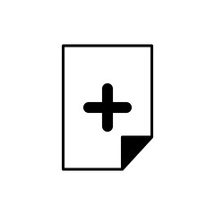 Fototapeta premium Add Document Icon, New Document, Vector Illustration, Symbol, Design Logo Template Pictogram, for UI or UX Isolated on White for Mobile App, Editable