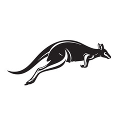 Obraz premium Majestic Kangaroo in Motion A Powerful Black and White Illustration