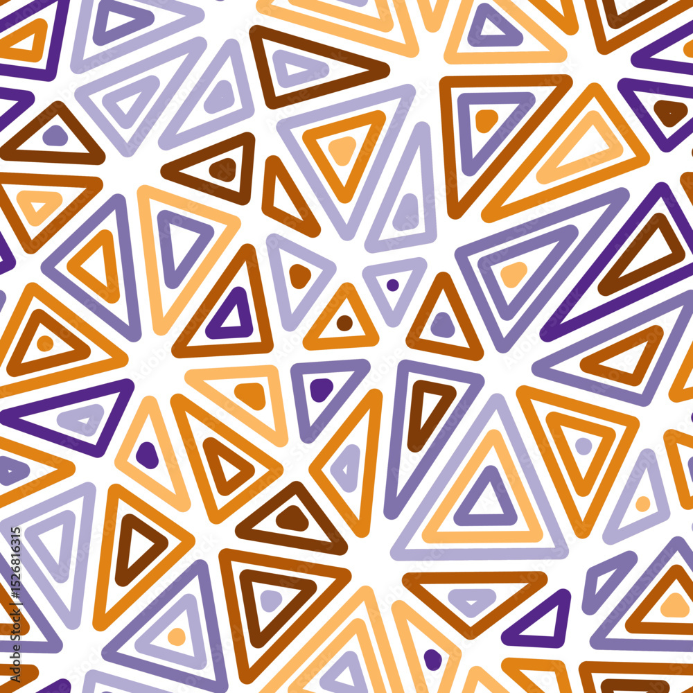 Poster vector science background. large shape size. multiple repeated inner triangles. multicolored style. 
