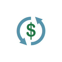 Obraz premium money exchange or money transfer icon, financial icon, finance, simple flat force, vector illustration, symbol, design logo template picture, for ui or ux isolated on white for mobile app, editable