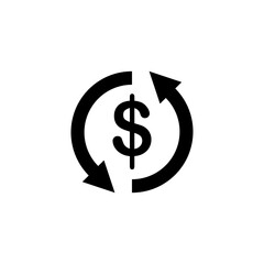 Fototapeta premium money exchange or money transfer icon, financial icon, finance, simple flat force, vector illustration, symbol, design logo template picture, for ui or ux isolated on white for mobile app, editable