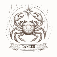 Zodiac Cancer Illustration