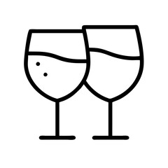 Wine glasses icon illustration for celebration and dining concepts