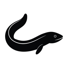 Eel icon vector silhouette on white background