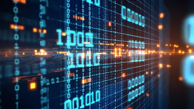 Digital Stream: Abstract Binary Code Visualization