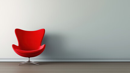 Modern Colorful Chair in Minimal Interior with Copy Space – Swivel or Static Furniture Design for Contemporary Living Room or Office Decor