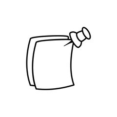 Note paper with pushbutton icon, vector illustration, symbol, design logo template picture, for ui or ux isolated on white for mobile app, editable