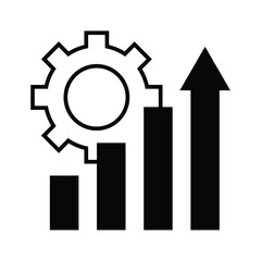 increase chart icon set, growth up arrow icon vector illustration symbol. 