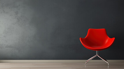 Modern Colorful Chair in Minimal Interior with Copy Space – Swivel or Static Furniture Design for Contemporary Living Room or Office Decor