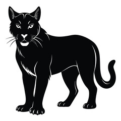 Obraz premium Majestic black cougar silhouette wildcat animal