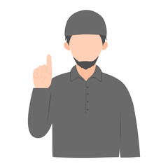 Muslim man gesture illustration