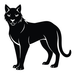 Obraz premium Majestic black cat silhouette elegant design