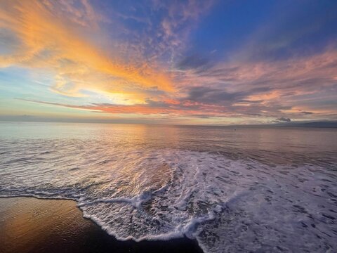 sunset beach print, digital ocean wall art, costa rica photography, printable beach decor, nature download, tropical sunset, driftwood photo, boho printable art


