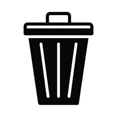 Outdoor Trash Can Icon Vector Illustration