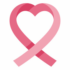 pink ribbon with heart