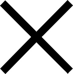 Obraz premium Bold black cross symbol graphic for rejection cancellation or error display