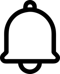 Bold black outline bell icon representing notifications and alerts