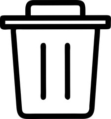Simple vector outline illustration of a trash can suitable for web design applications