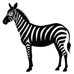 Fototapeta premium Black and white zebra silhouette african animal