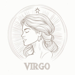 Elegant Virgo Woman with Celestial Elements
