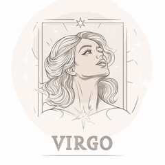 Elegant Virgo Woman with Celestial Elements