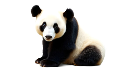 Fototapeta premium Panda playing in studio animal photography minimalist