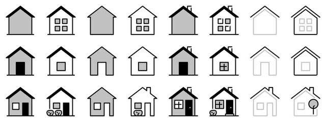 Icons in two tones about home and real estate