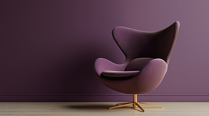 Modern Colorful Chair in Minimal Interior with Copy Space – Swivel or Static Furniture Design for Contemporary Living Room or Office Decor
